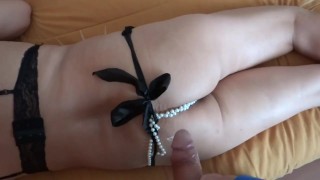 Two big cumshots on my sister-in-law's wonderful ass while my wife is shopping