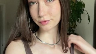 Horny GF teases and plays with her pierced nipples - MinnieOliver