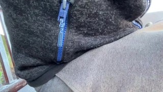 Outdoor nylon foot worship with Aidan Maxwell