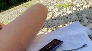 Naked on the river showing off. X : itsthe_zaddy