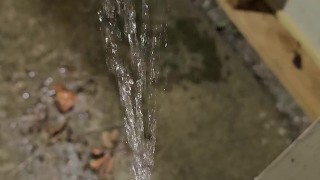 Quick public piss outside my apartment