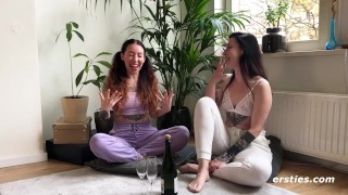 Ersties - Sexy Hailey gets penetrated with long glass dildo