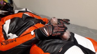 Leather Biker Cumshot with SackJack