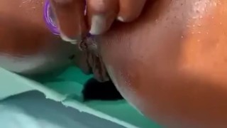 Hot Ebony Babe Stretching Her Ass Out