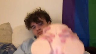 Teen playing with pocket pussy