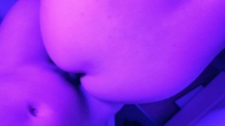 Bathroom backshots from BWC under blue lights POV (real couple)