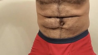HAIRY MUSCLE BEAR FLEXING, STROKING AND CUMSHOT COMPILATION