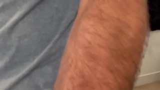 Desperation piss in grey t-shirt and jeans