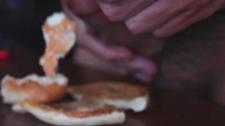 I was so horny I fucked a Mcdonald's cheeseburger and filled it with cum