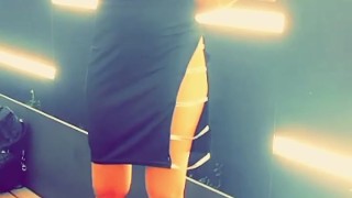 COSPLAY OUTSIDE BLACK DRESS PUBLIC HOTEL OUTDOOR