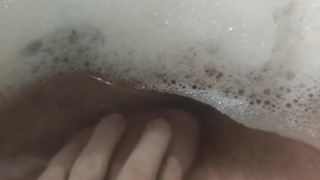 POV: Take a bubble bath and jerk off my dick