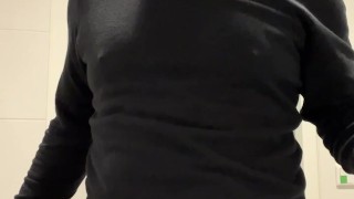 Intense orgasm in public bathroom, just a quick video.