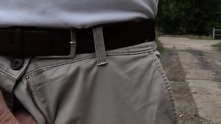 Pissing near the road