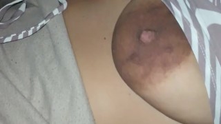 Wife pulling her big tits out for husbands friend during movie. Pov sharing