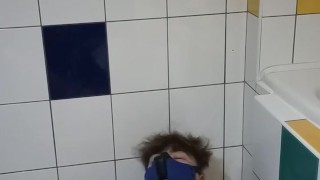 master lets pup play and cum in pup's piss puddle | pup piss part 2