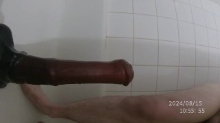Masturbating with urethra tube trying to cum with chance XXL fucking my ass