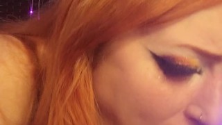 Ginger takes you to heaven for five minutes. Dildo training to make you proud!