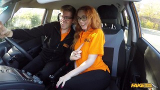 Fake Driving School - British ginger babe Ella Hughes gets her perfect pussy fucked during driving l