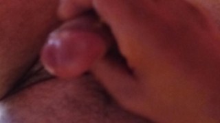 From the bottom view, a lot of sperm flows on my face, during prostate massage