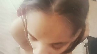 OLD LADY GRANNY INDIAN BROWN LIGHT SKIN BIG DICK BLOW JOB GAGGING SWALLOW CUM