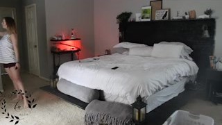 Big tit MILF dancing, stripping, and finger fucking herself