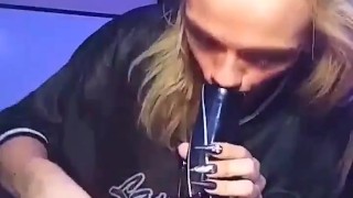 Blonde Taking Bong Rips