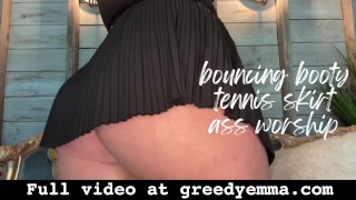 Bouncing Booty Tennis Skirt Ass Worship - Mini Skirt BBW Big Jiggly Booty Goddess Verbal Humiliation