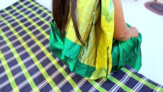 Arab MILF Sexy Stepmom Try To Tamil Traditional Saree & Blouse Wearing For Make me Horny