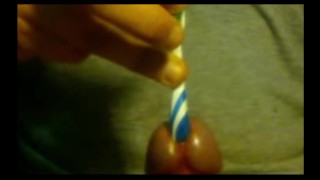 Urethral insertion with toothbrush