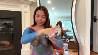 ASIAN BABE TITTIES OUT! TRANSPARENT TRY ON HAUL (NO UNDIES) 😳🎨