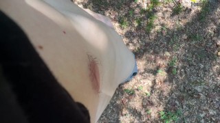 Pissing in the woods, stroking and spitting on my BWC | Fit hung twink * Risky*