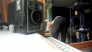 relaxing after shower