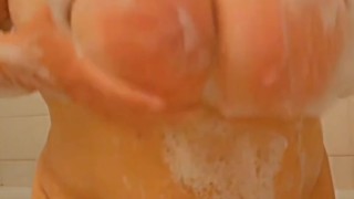 Natural big Soapy Tittied milf wants DADDY to come in the fuck in the bathtub