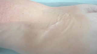 relaxing in the hot bath