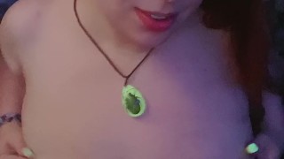 Playing with my big tittys wishing it was you