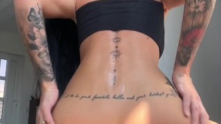 My Precious Ass was Plugged till I REVERSE DILDO RIDING in my Pussy 17 cm made me crazy wet