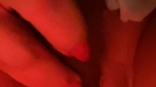 Thick wet pussy MILF rubbing big clit with BBC DILDO CLOSE UP