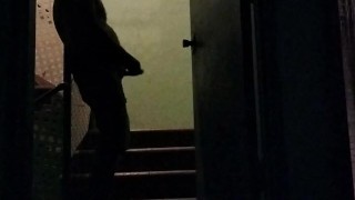 Jerking it out in the stairwell