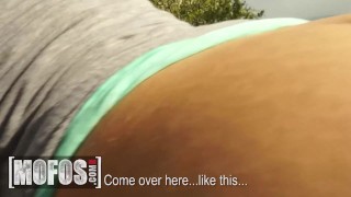 VINTAGE MOFOS - Hot Blonde Jenna Lovely Goes For A Run, Ends Up Flashing Her Tits To A Stranger