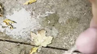 My small cock pissing outside
