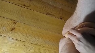 My first attempt to stick a meter long rubber dildo in the ass!