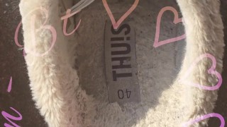 See the inside of my house slippers.