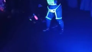 Sexy bbw goddess spins poi in hot outfit