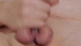 Rubber Band Cock Stroking Cumshot!!!