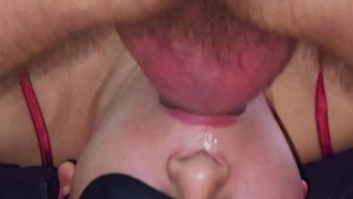 Deepthroat blowjob training from amateur girl after school - close up