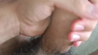 Young man masturbating with a great desire to have sex