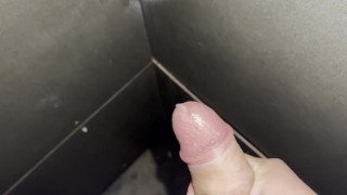 Masturbating at public train station at night, cum in a corner