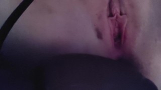 Birthing my inflatable dildo after a rough session with master.