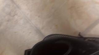 Trying on combat/domme boots