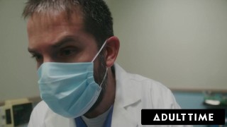 ADULT TIME - BIRTH: Pregnant Casey Calvert Water Breaks Catching Her BF Fucking Leana Lovings!